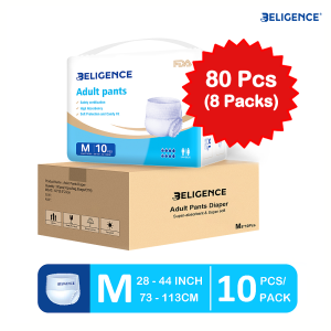 3ELIGENCE Adult Pull Up Pant Diapers (Size M) 80 Pcs 8 Packs Carton Sales (Breathable High Absorbent Comfortable)