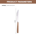 Locaupin Tableware Wooden Handle Stainless Steel Cutlery Spoon Two Prong Fork Knife Chopsticks Teaspoon Dinner Dish. 