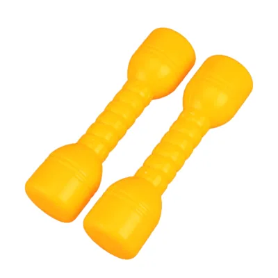 1 Pair Multi-purpose Plastic Dumbbells Good Toughness Eco-friendly Kindergarten Morning Exercise Small Dumbbells for Fitness Children Dumbbells Bright