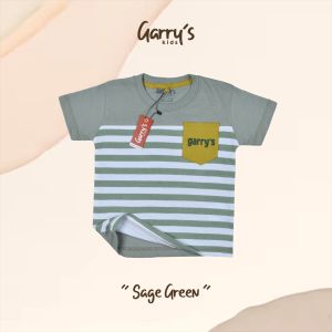 Kaos anak baju anak motif salur poket saku brand garrys umur 1-12 tahun/kualitas premium 30s distro