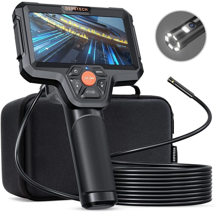 jsl8 DEPSTECH 1080P Lens Endoscope with 5inch Screen 7.9mm 7pcs Leds