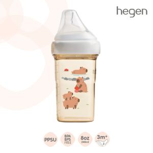 Hegen PCTO™ ขวดนม ขวดนมทรงเหลี่ยม ลายการ์ตูน ขวดนมPPSU จุกนมเบอร์ 2 Medium Flow สำหรับ 3-6 เดือน มีให้เลือก 4 ลาย - Feeding Bottle 8oz/240ml