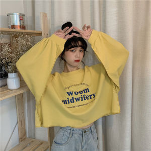 Oversize Kaos Wanita Lengan Panjang Trendi Atasan Ukuran Besar Kasual Semua Cocok