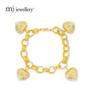 MJ Jewellery 375/9K Gold Kendi Bracelet with Love T96