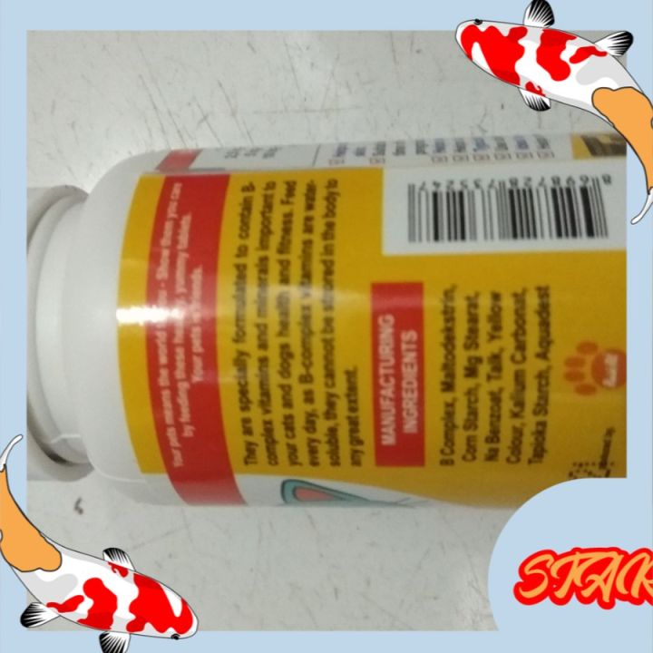 Vitamin kucing anjing conditioning tablet b complex 200 tablet