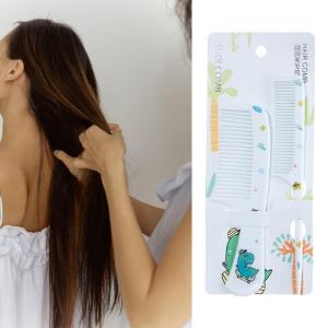 2Pcs Cartoon Hair Combs Set Wide Tooth Comb Detangling Hair Combs Parting CombTeasing Comb for Professional Barbers
