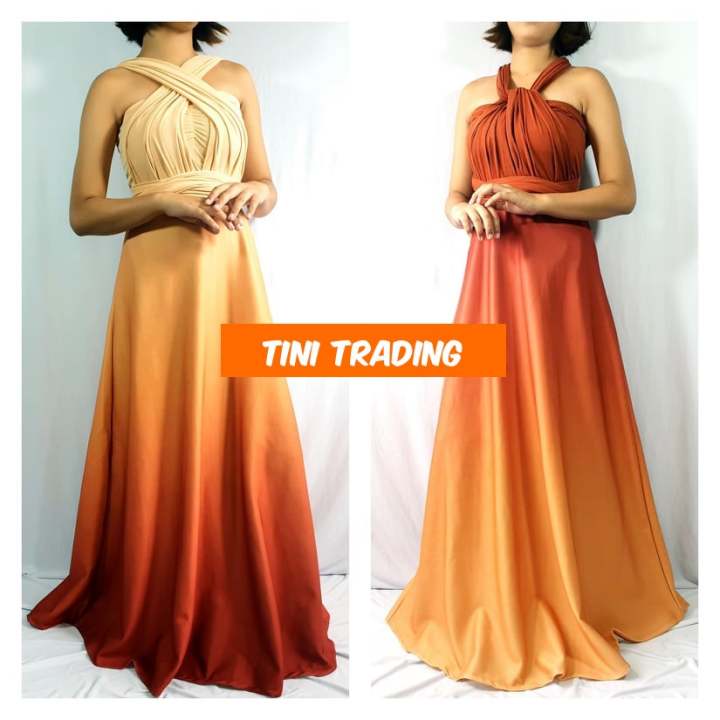 Orange best sale ombre dress