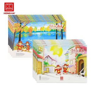Lốc 5 quyển vở vẽ lò xo A4 Hồng Hà 4927 / Vở vẽ Trạng Nguyên 20 tờ định lượng 100gsm