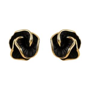 Practical Sturdy Alloy 3D Camellia Earrings Accessory for Women Comfortable and Long Time Use Designs