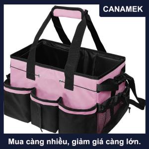 【CANAMEK】 Túi đựng đồ dọn vệ sinh cỡ lớn có tay cầm tích hợp tấm đỡ chắc chắn thiết kế nhiều ngăn túi tote đựng dụng cụ vệ sinh
