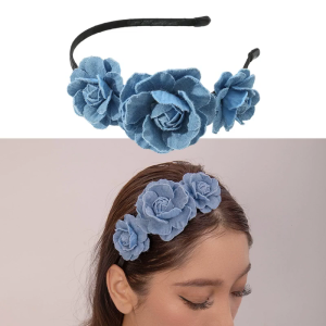 Ngọt Ngào Headbands Rửa Tới-Denim hình hoa hồng Headband Thời Trang Mũ Nón Đa Năng Yoga Thể Thao Spa bờm tóc Cho Phụ Nữ