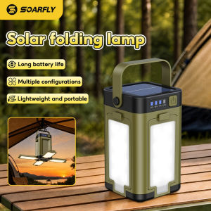 Foldable Camping Light Power Bank Solar Lantern Waterproof Portable Flashlight LED Tent Light