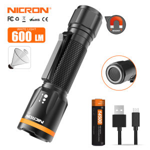 NICRON LED Flashlight F51 Dual Fuel 7W 600lumen Focus  Led Light 3 Modes Torch Waterproof  zoomable Torch Lamp For Out door EDC F51