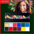 12 Colors Face And Body Paint Professional DIY Body Paint Palette Highly Saturated Face Paint Set. 
