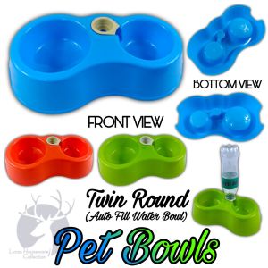 PET BOWLS / DOG & CAT FEEDING BOWLS / BOWLS FOR ANY PET / 4 KINDS OF BOWLS / DUAL & SINGLE PET BOWLS PET DINERS CUTE DESIGN PLASTIC PET BOWL