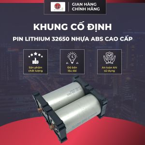 Khung Cố Định Pin Lithium 32650 Nhựa ABS Cao Cấp Màu Đen Loại Đế Giữ Pin 1x2 Chắc Chắn Tránh Va Đập
