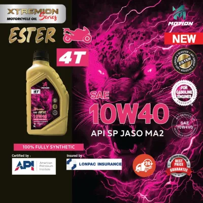 MOTION 4T 10w40 ESTER XTREMION API SP 1L Fully Synthetic Motorcycle Engine Oil LC135 Y15