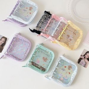 DOOUR 1pc Star Glitter Print A8 Card Binder Loose-leaf PVC Kpop Photocard Holder Portable 3 Inch Photo Album Journal  Collectibles