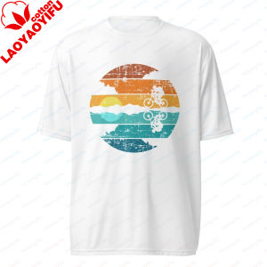 [Local Stock] VCC Vintage Style Mountain Bike MTB Sunset Graphic Printed Classics T-shirt Summer Casual Fashion Loose Short Sleeve Man Women Tees