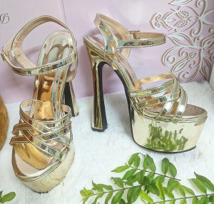 Giày cao gót nữ catwalk gót trụ cao 15cm đúp trước 5cm dễ mang nâng dáng mang chắc chân