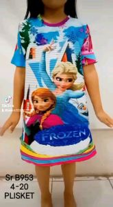 dress anak perempuan usia 2-10thn motif karakter murah/dress viral anak perempuan