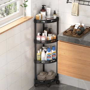 RAK YUMI SUDUT 4 SUSUN / RAK SERBAGUNA/ RAK KOSMETIK / RAK DAPUR KAMAR MANDI / RAK SUSUN SEGITIGA