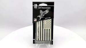 Elektroplate Inverted Black and White American Flag Automotive Air Fresheners for Vehicles New Car Scent (6-Pack) Made in the USA