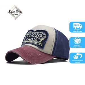 [FREESHIP- ĐÓNG HỘP] Nón lưỡi trai motor racing team denim rách phong cách bụi bặm dành cho cả nam và nữ - Smice House - mũ che nắng mùa hè có thể điều chỉnh size