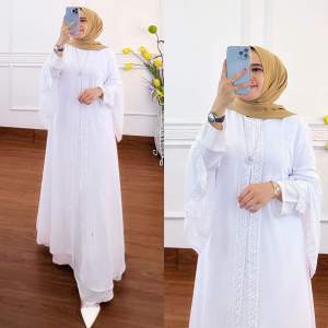 ZIFA FASHION // COD // ABAYA PUTIH // GAMIS PUTIH // GAMIS UMROH // GAMIS HAJI // *AV