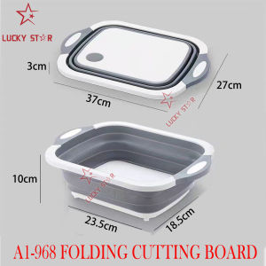 A1-968 Folding Cutting Board Multifunctional 2 in 1 Chopping Board and Drain Basin Basket