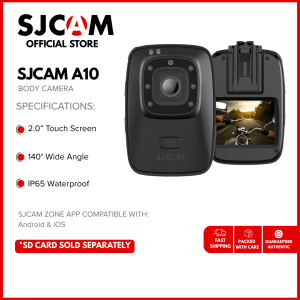 SJCAM Body Camera A10 | 1296P/30fps 1080P/30fps | 12MegaPixel | Night Vision: Infrared | Super Long Battery Life: 10~15 Hours | Complete Mounts & Accessories