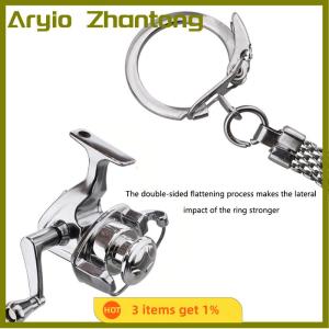 Aryio 1 cái Móc chìa khóa móc khóa có dây câu bằng hợp kim Dụng cụ câu cá ngoài trời
