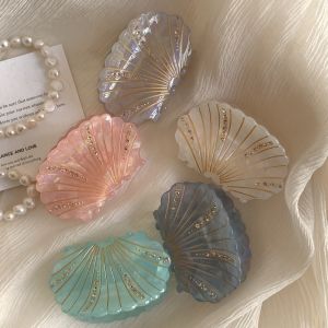 TIMIA กันลื่น กิ๊ปหนีบผม Acetate เครื่องประดับอัญมณีอัญมณี กรดอะซิติก คลิปรูปปลาฉลาม แฟชั่นสำหรับผู้หญิง อะคริลิค คลิปปูพลอยเทียม สำหรับผู้หญิง