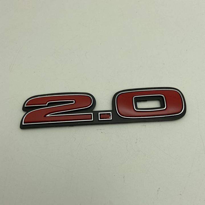 1 Piece 2.0 Red Plastic Letter Car Badge Emblem Sticker Decal Tailgate ...