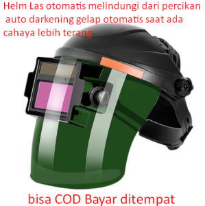Helm Las otomatis melindungi dari percikan auto darkening gelap otomatis saat ada cahaya lebih terang