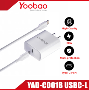 YOOBAO YAD-C001B Type-C to Lightning 20W Super Fast Charging Charger SET