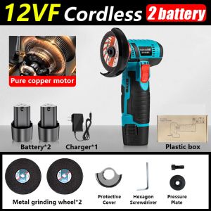 LLCY 12V Mini Angle Grinder Handheld Electric Cutting Machine Portable Cordless Polishing Machine DIY Brushed Cutting