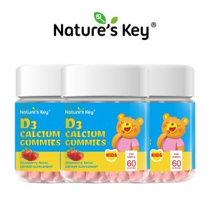 Natures Key Childrens D3 Calcium Gummies Supports Strong Bones Boosts Immunity & Muscle Health Kids Daily Health Supplement