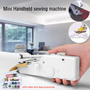Portable Mini Hand Sewing Machine Quick Handy Stitch Sew Needlework Cordless Clothes Fabrics Household Electric Sewing Machine