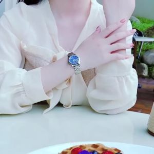 ⇥OLEVS Watch For Woman Waterproof Original Stainless Steel Luminous Blue Gold Silver Ladies Quartz Watch 9970