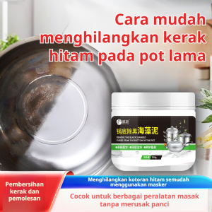 Pembersih dasar panci stainless steel rumah tangga untuk menghilangkan lumpur rumput laut hitam pembersih dasar panci dapur untuk menghilangkan noda minyak dan kotoran hitam