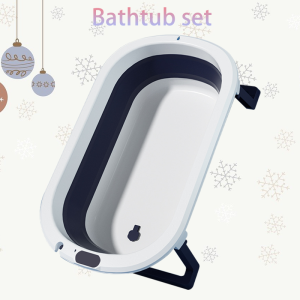 Baby tub Bathtub&Bathmat Foldable Newborn Bathtub Set Non-Slip Stable Large  0-6 Years Bath tub Durable Essential