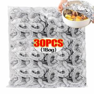 100Pcs Aluminum Foil Film Food Cover Elastic Saran Wrap Fresh-keeping Lid Cling Film Covers Kitchen Disposable Insulation Artifact Lid