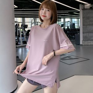 Annie-Sport Sport T Shirt Women Plus Size Quick-drying Fitness Sports Top for Women Loose Running Women Exercise Top Summer Thin Blouse Short Sleeve Sport Wear Women Yoga Tops for Women