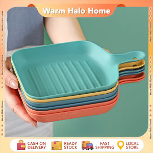 5/3/1pcs Nordic Style Plastic Square Plate Handle Bowl Rice Plate Square Bowl Serving Plates with Handle