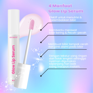 Animate Glow Lip Serum 4ml - Melembabkan Bibir - Menutrisi Bibir - Merawat Bibir - Ratu Kosmetik Online