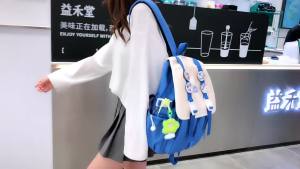 New custom casual backpack for middle and high school students Korean version with badge large capacity double backpack