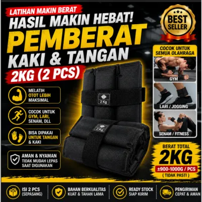 Pemberat Banding Kaki Tangan 2KG 2 KG (2PCS) Ankle Wrist Weight Beban Fitness Gym Lari Latihan Otot Olahraga