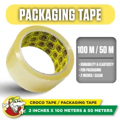 Crocodile Transparent Tape (1 pc) 24mm x 25 yards Sticky Clear Tape  Stationery Tape 1 inch