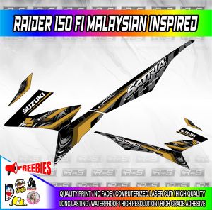 RAIDER 150 FI MALAYSIAN INSPIRED DECALS HD PRINT ( MORE COLORS AVAILABLE )